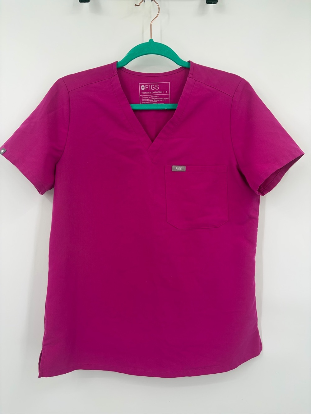FIGS Hot Pink Scrub Top Small